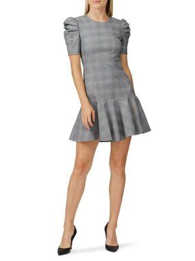 AMANDA UPRICHARD Bekah Gray Glenplaid Dress Size Small NEW with tags